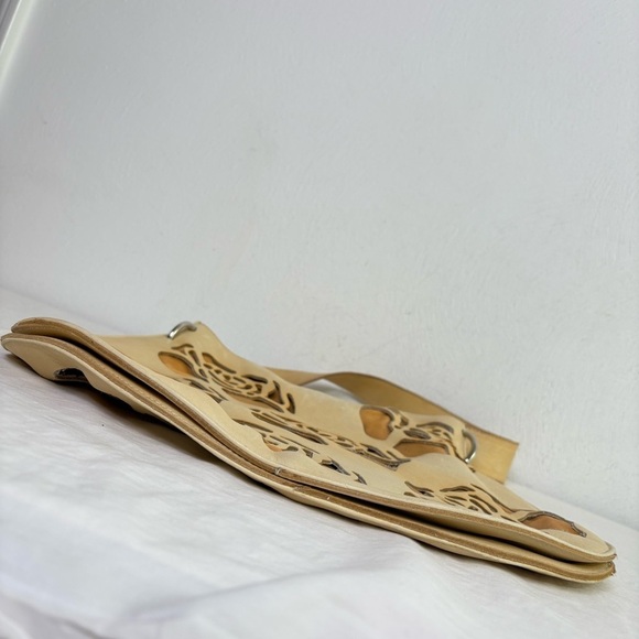 VTG Handmade One of a Kind Artisan Tooled Leather Floral Rose Shoulder Bag Purse - Picture 12 of 16